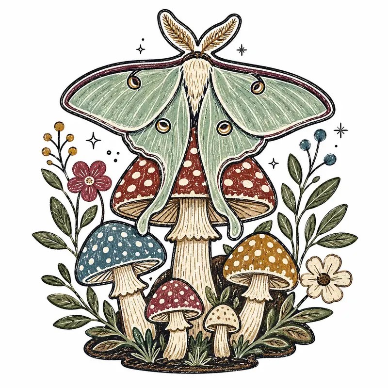 Chalky Folk Art Sticker Cliparts