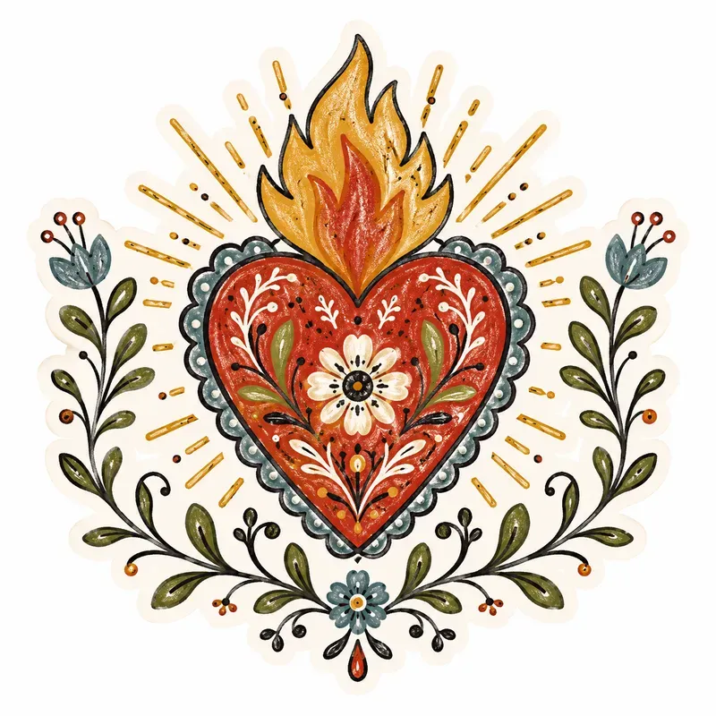 Chalky Folk Art Sticker Cliparts