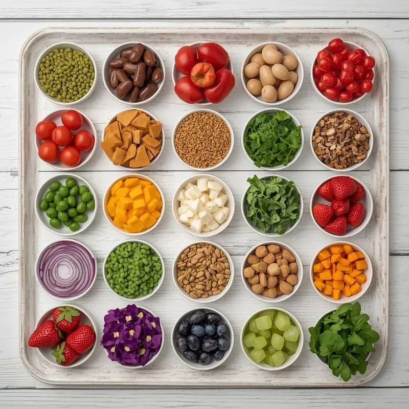 Food Knolling Grid Photography