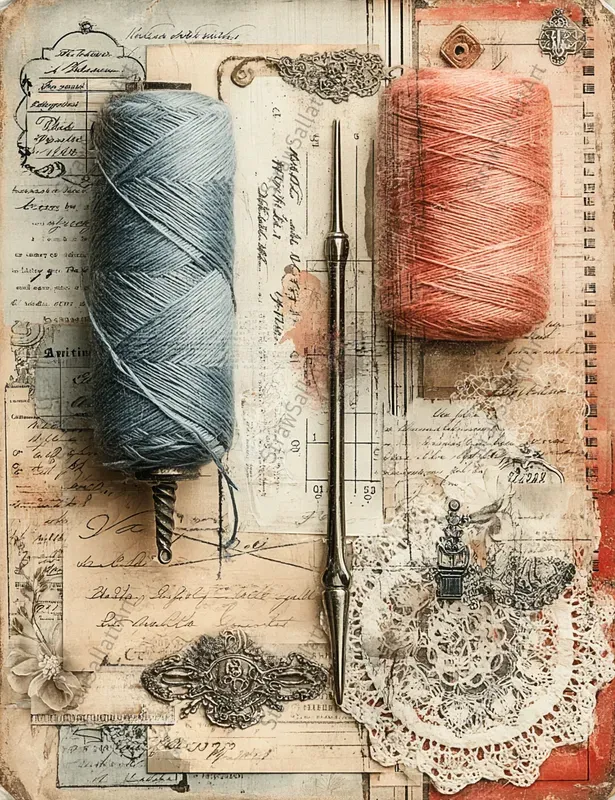 Vintage Couture Junk Journal Ephemera