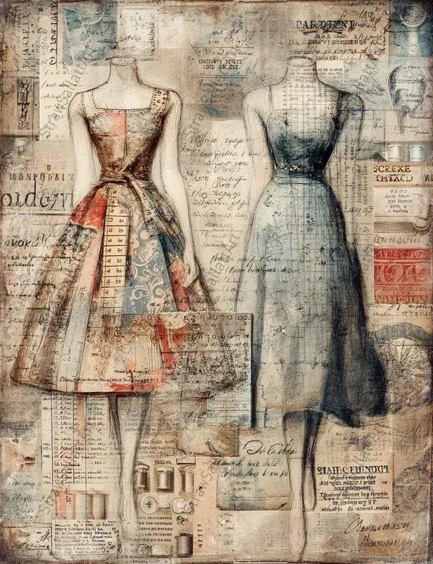 Vintage Couture Junk Journal Ephemera
