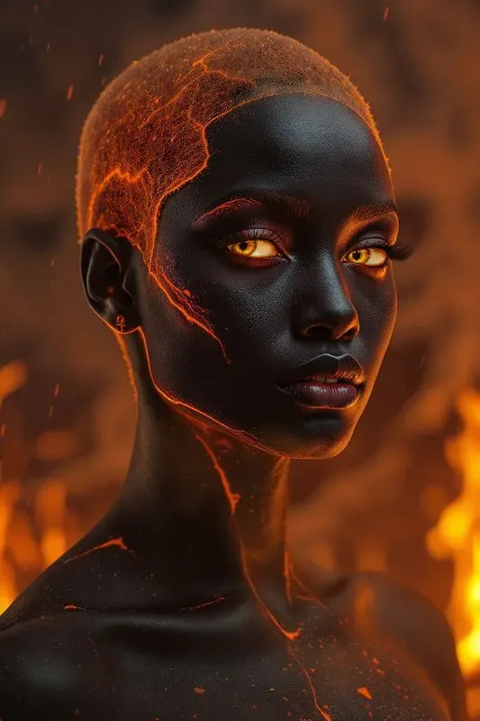 Ethereal Women Marble Floral Art