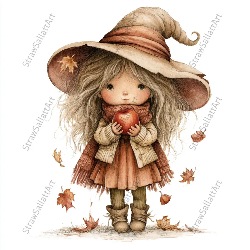 Cute Autumn Girl Tshirt Cliparts