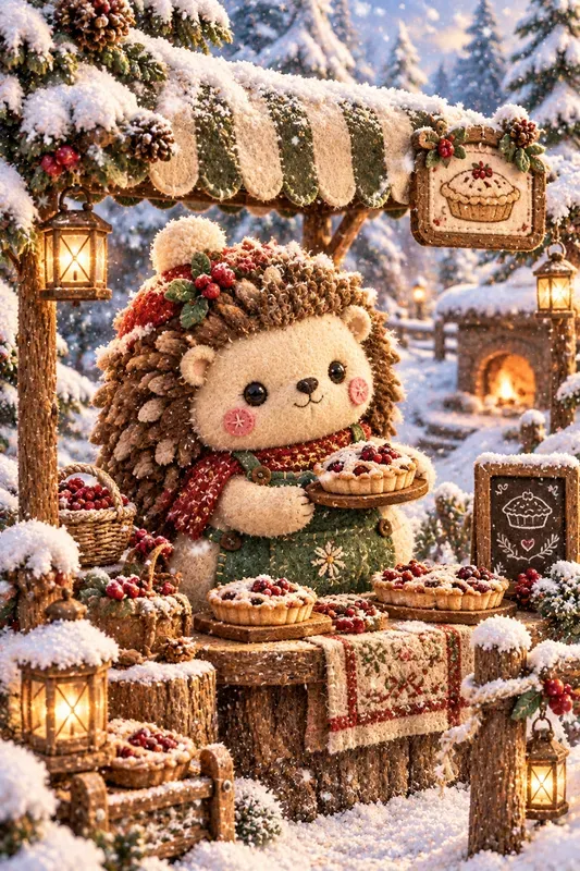 Snowy Forest Friends Plush Toy Art