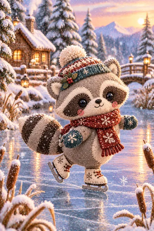 Snowy Forest Friends Plush Toy Art