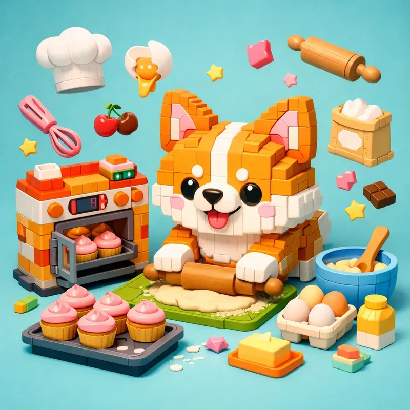 Cute 3D Blocky Toy Characters