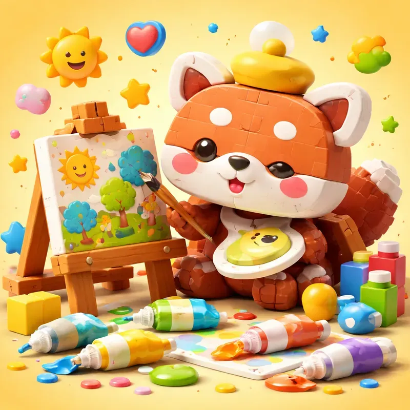 Cute 3D Blocky Toy Characters
