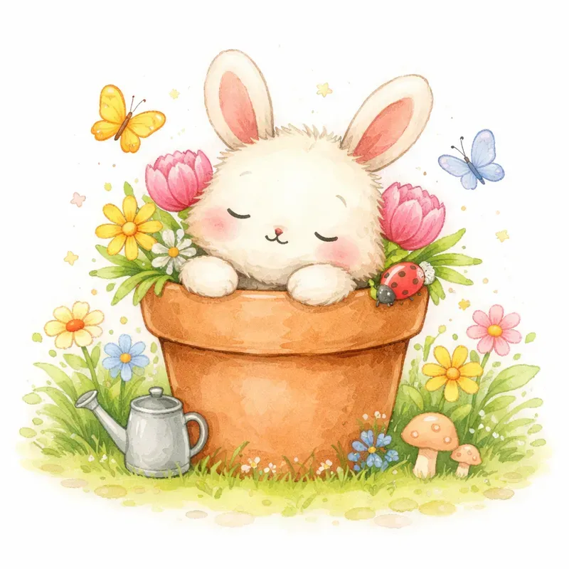 Whimsical Garden Characters Clipart