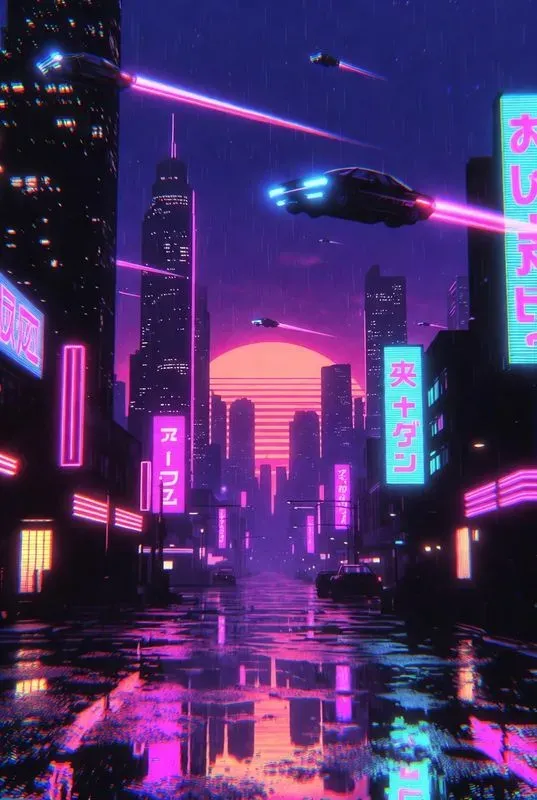 Retro Synthwave 80s Cityscapes