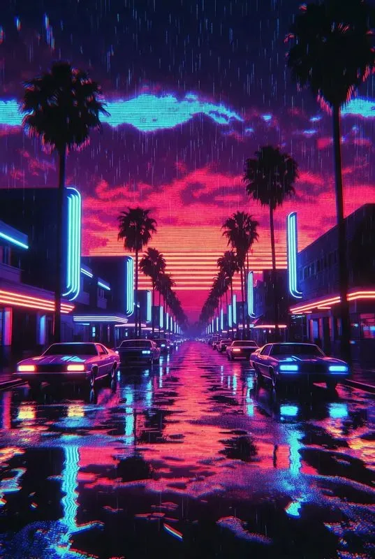 Retro Synthwave 80s Cityscapes