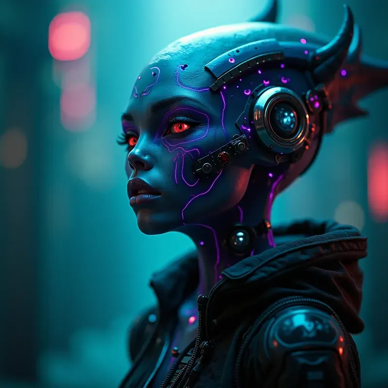 Realistic Cyberpunk Character Portraits