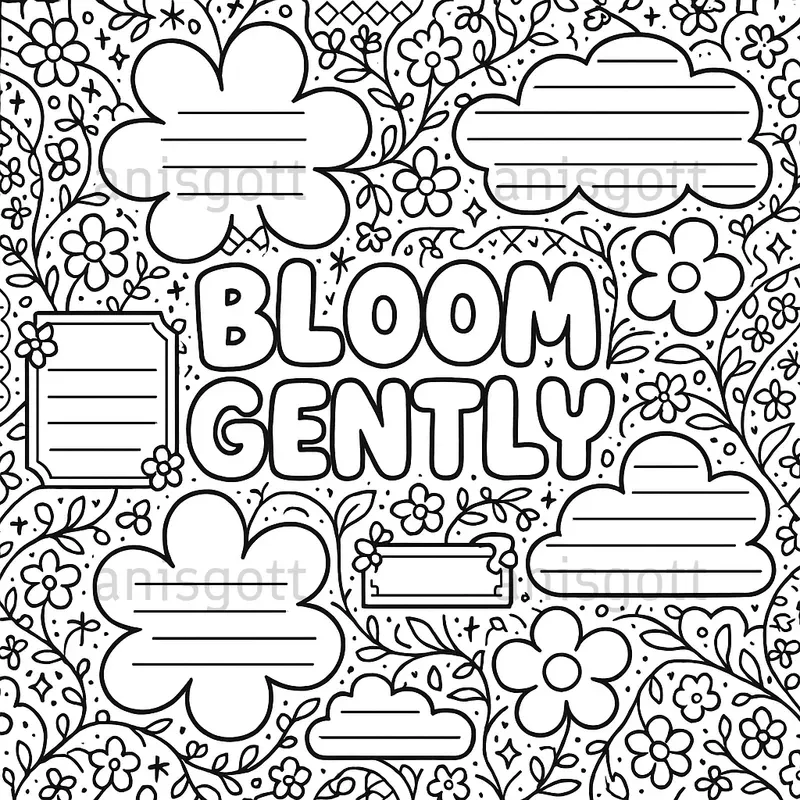 Gentle Journal Selfcare Coloring Pages