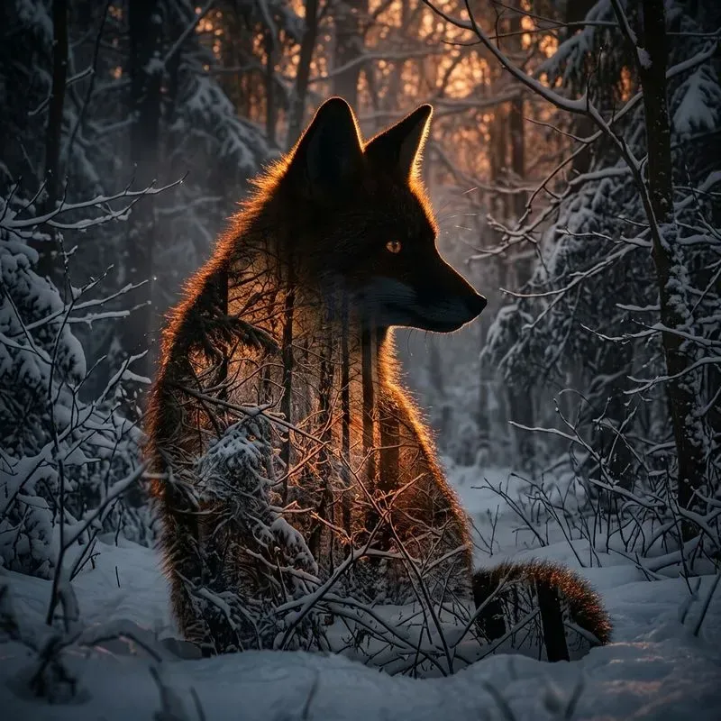 Surreal Double Exposure Wildlife Art
