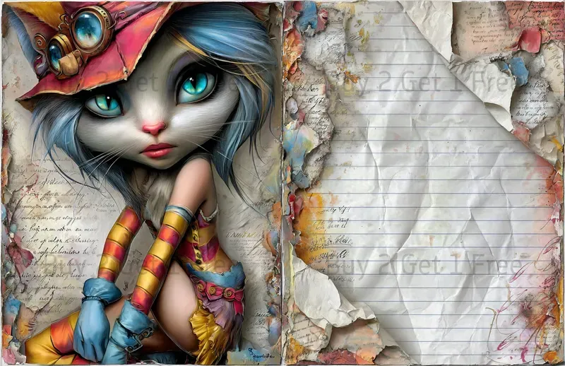 Alice In Steampunk World Double Pages