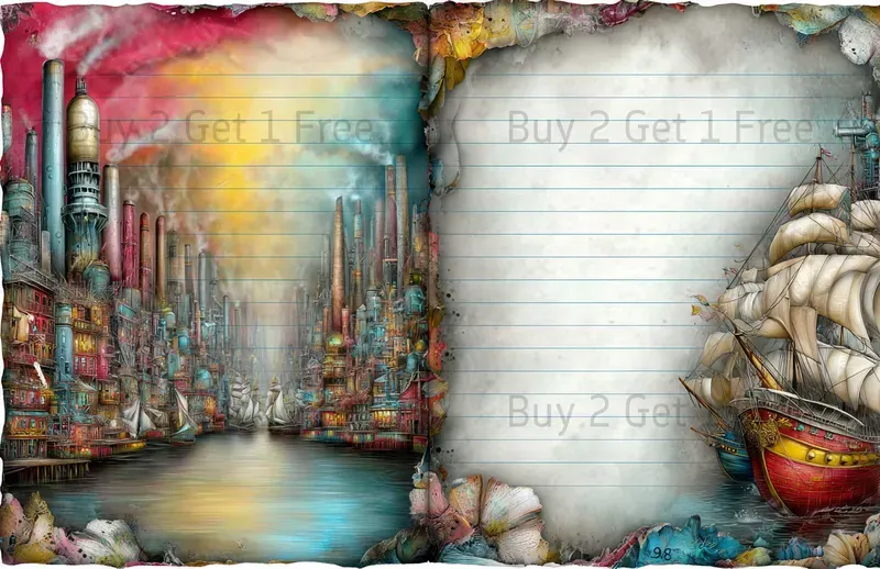 Alice In Steampunk World Double Pages