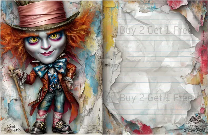 Alice In Steampunk World Double Pages