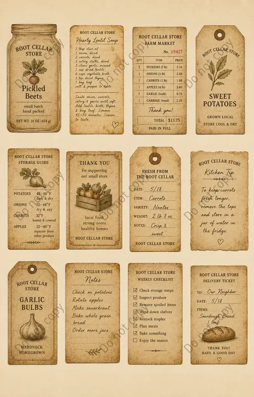 Farmhouse Kitchen Ephemera Sheets