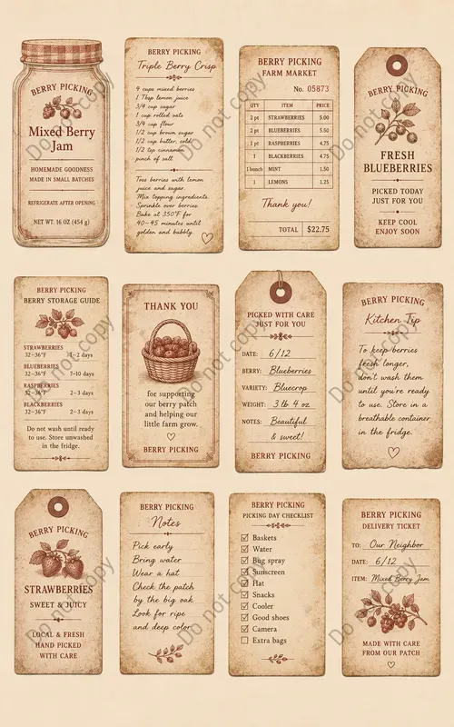 Farmhouse Kitchen Ephemera Sheets