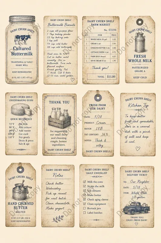 Farmhouse Kitchen Ephemera Sheets