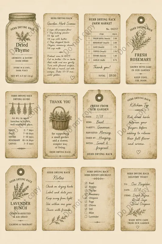 Farmhouse Kitchen Ephemera Sheets