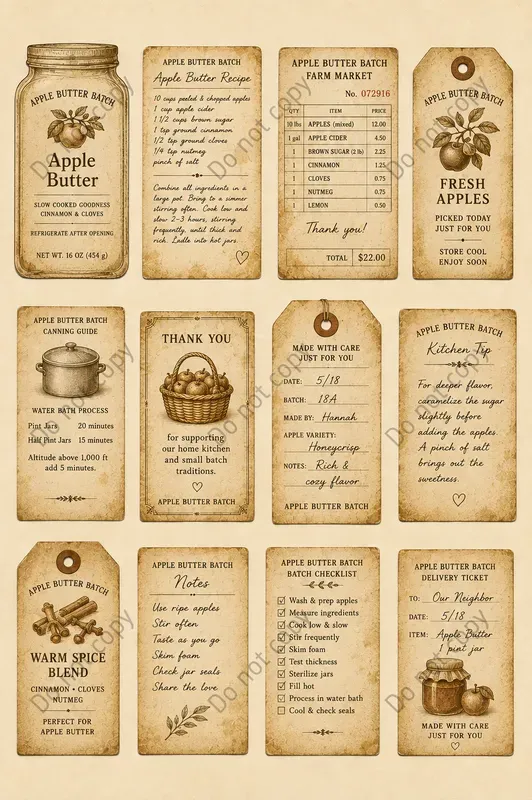 Farmhouse Kitchen Ephemera Sheets