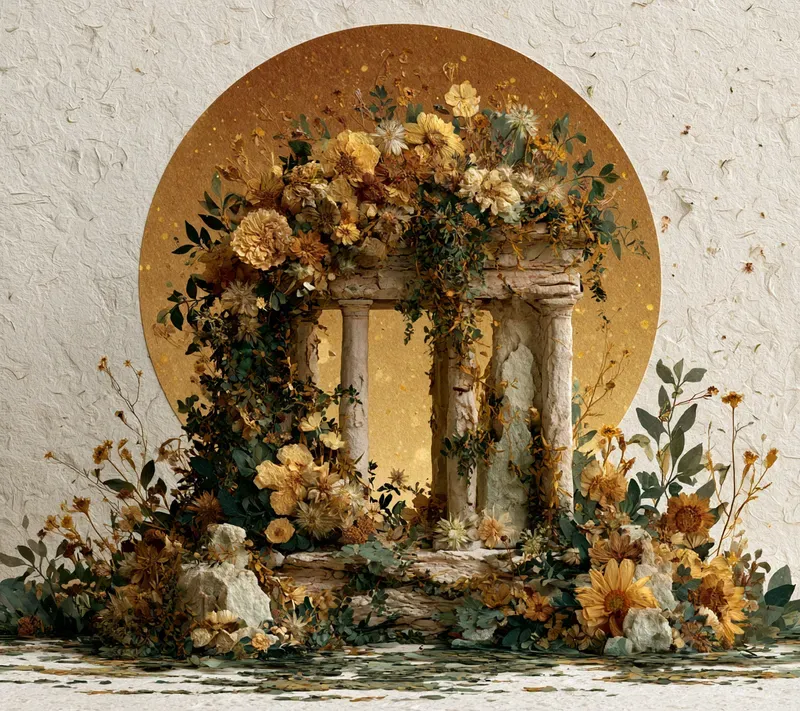 Ethereal Botanical Cosmos Art
