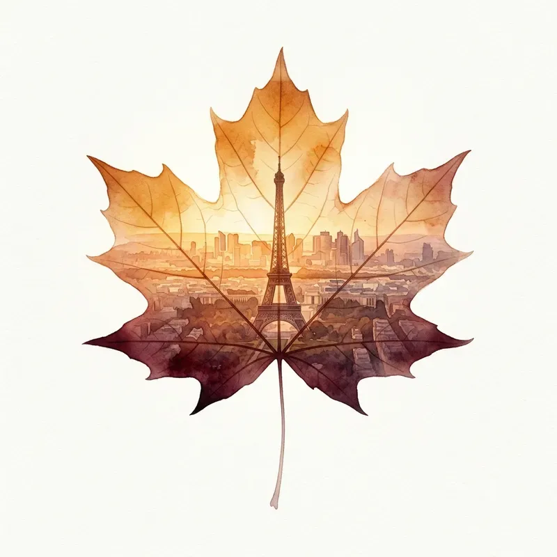 Leaf Landmark Double Exposure Art