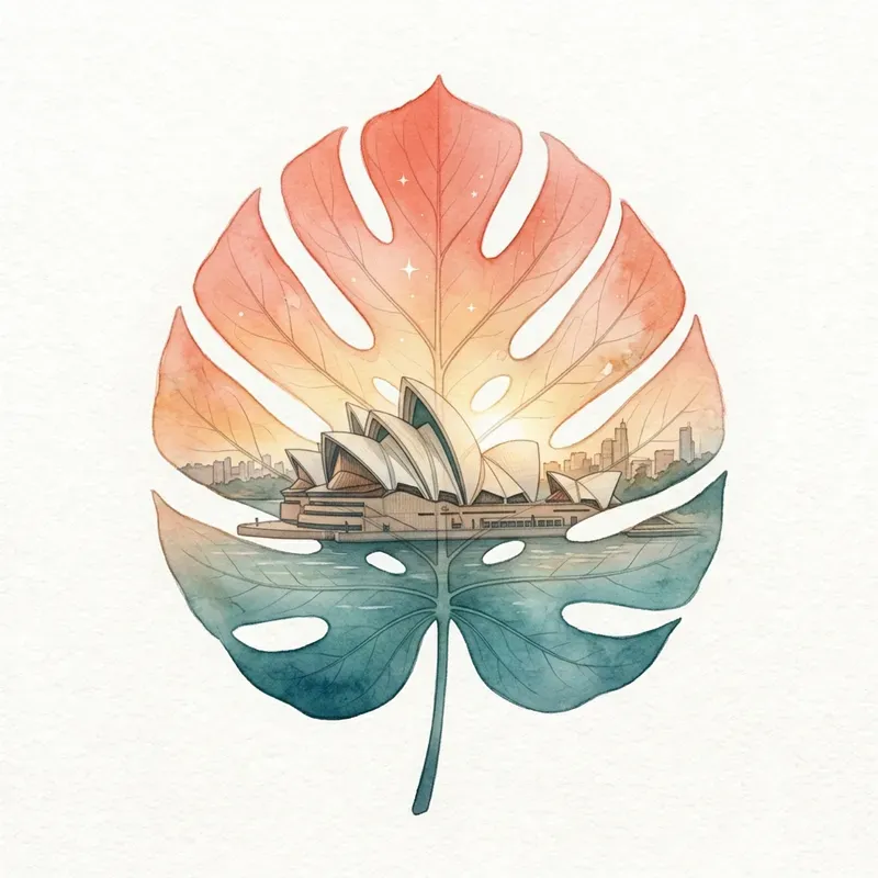 Leaf Landmark Double Exposure Art