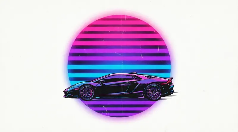 Retro 80s Sunset Tshirt Designs