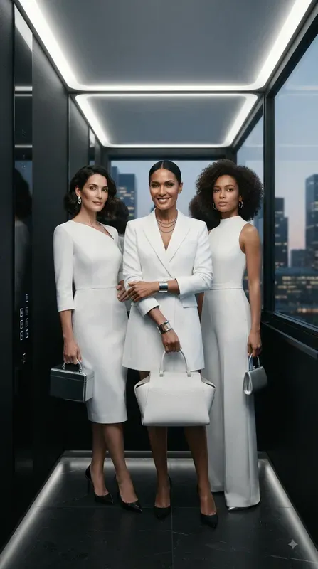 Elegant Girls In Luxury Elevators