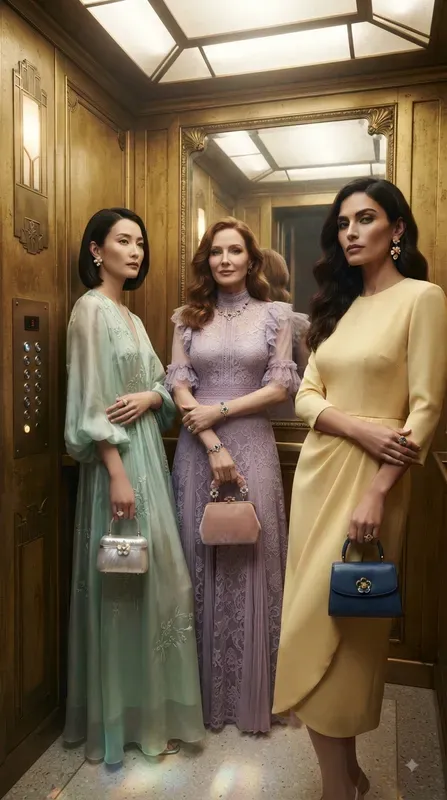 Elegant Girls In Luxury Elevators