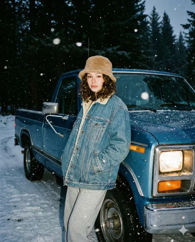 Luxe Winter Night Car Photos