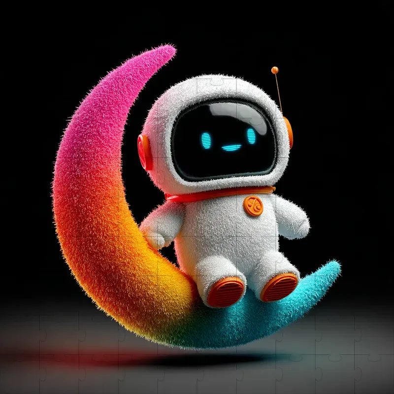 3D Render Fuzzy Glossy Collectibles