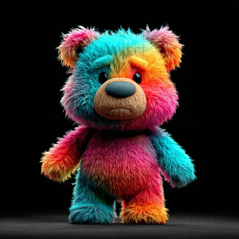 3D Render Fuzzy Glossy Collectibles