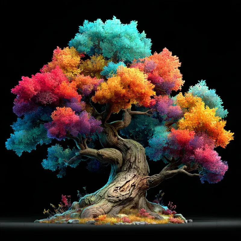 3D Render Fuzzy Glossy Collectibles