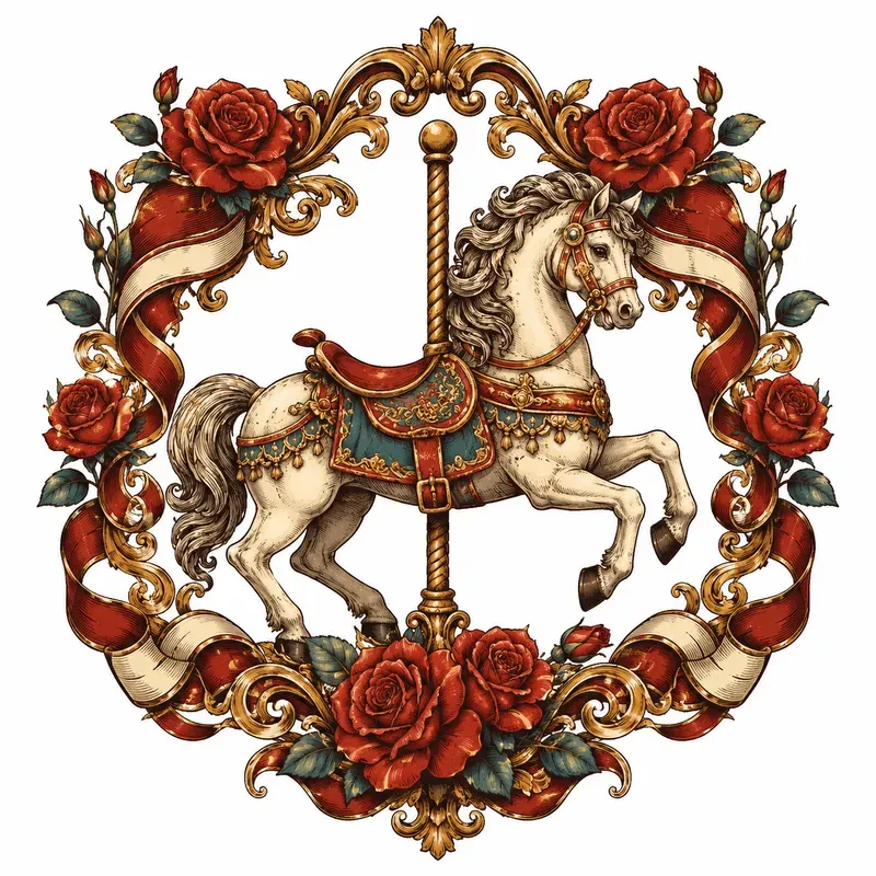 Vintage Circus Emblem Print Designs
