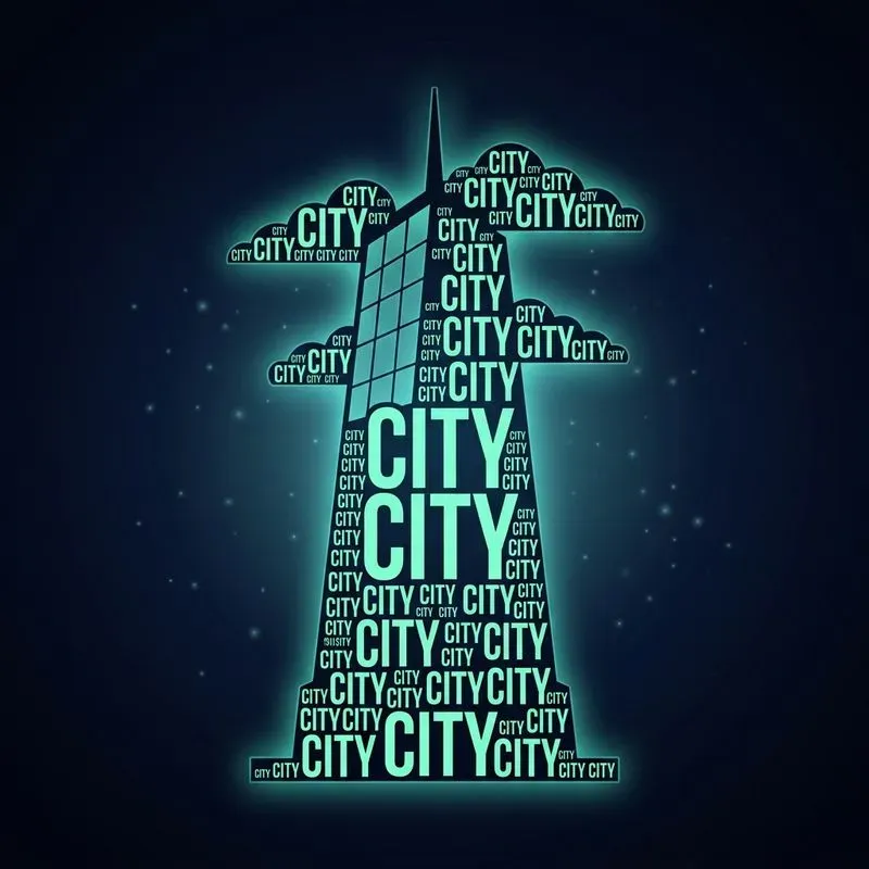 Glowing Word Silhouette Art
