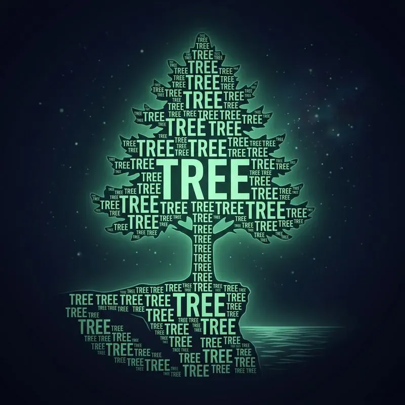 Glowing Word Silhouette Art