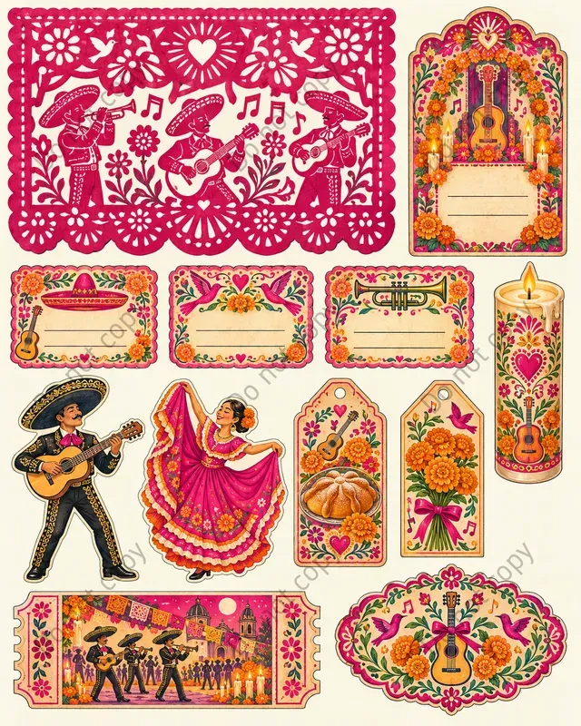 Day Of The Dead Ephemera Sheets