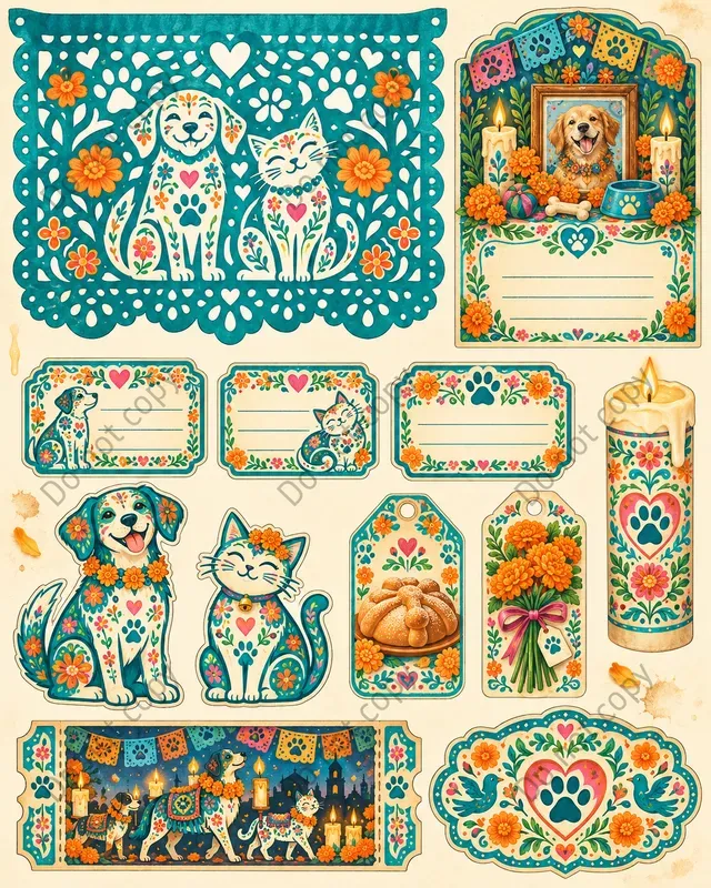 Day Of The Dead Ephemera Sheets