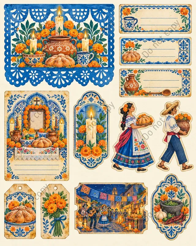 Day Of The Dead Ephemera Sheets