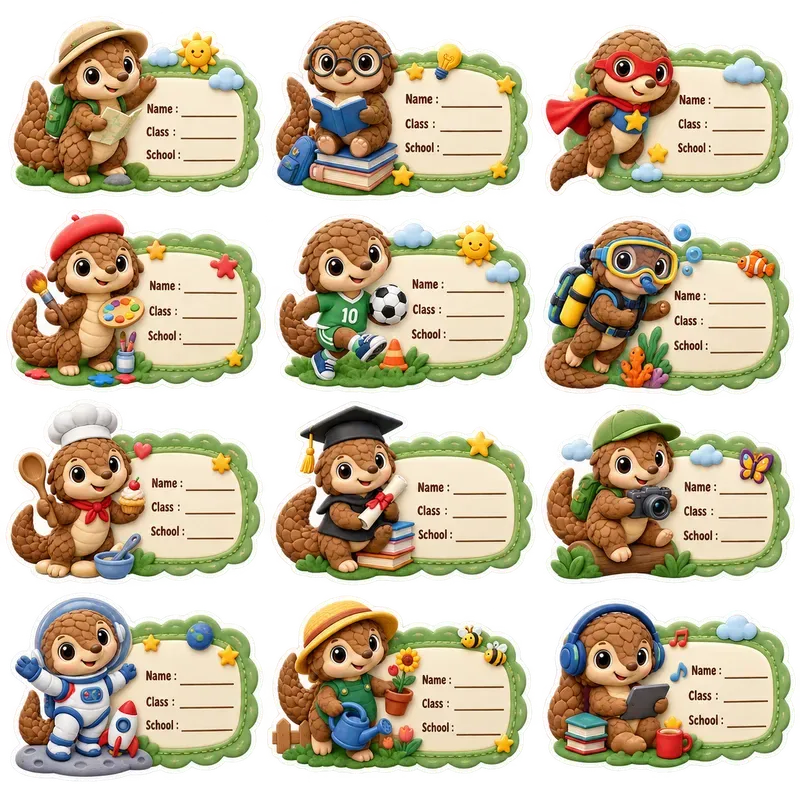 School Labels Stickers Clipart
