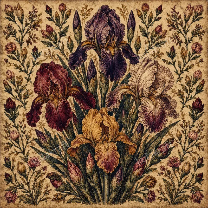 Vintage Botanical Engraving Flowers