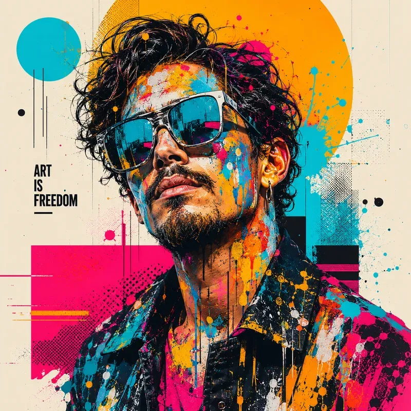Neon Pop Portrait Posters