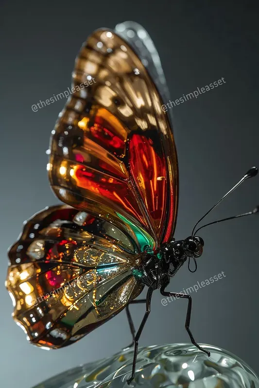3D Iridescent Art Nouveau Glass Renders