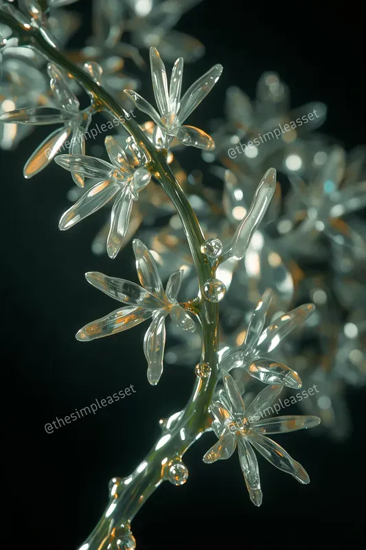 3D Iridescent Art Nouveau Glass Renders