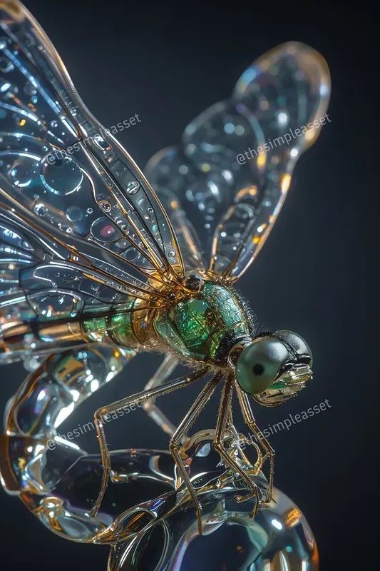 3D Iridescent Art Nouveau Glass Renders