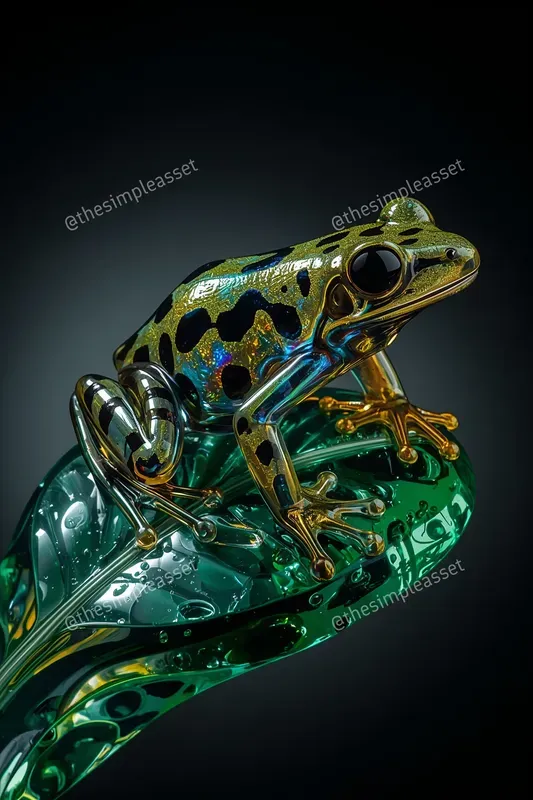 3D Iridescent Art Nouveau Glass Renders