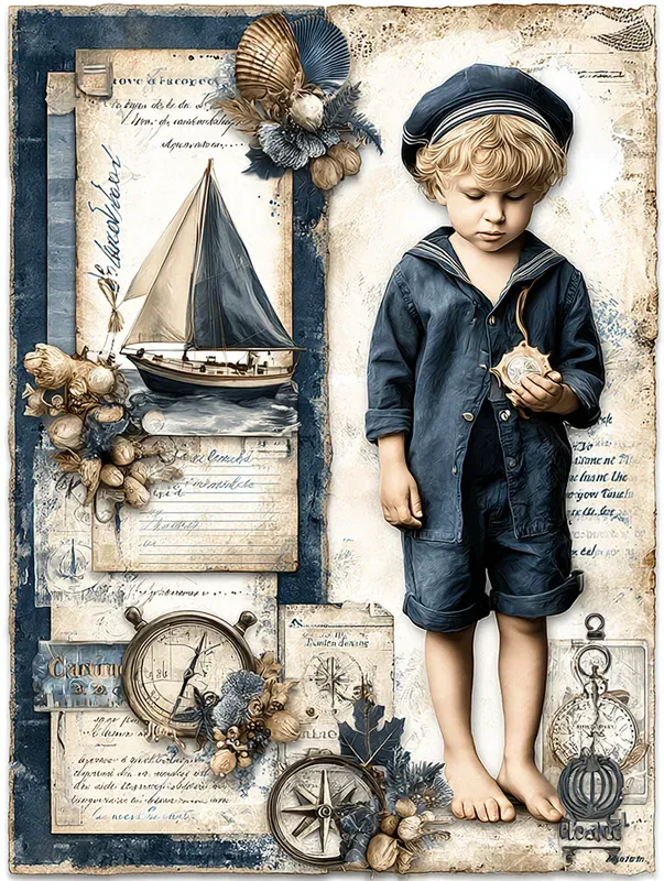 Spring Nautical Diary Scrapbook Papers