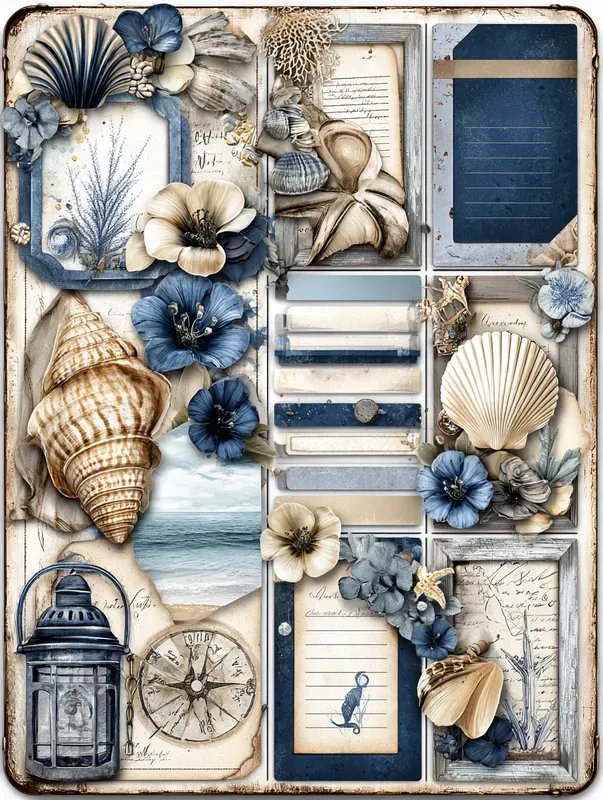 Spring Nautical Diary Scrapbook Papers